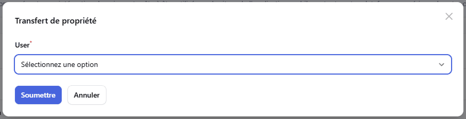 Step 3 - Transfer Ownership Modal